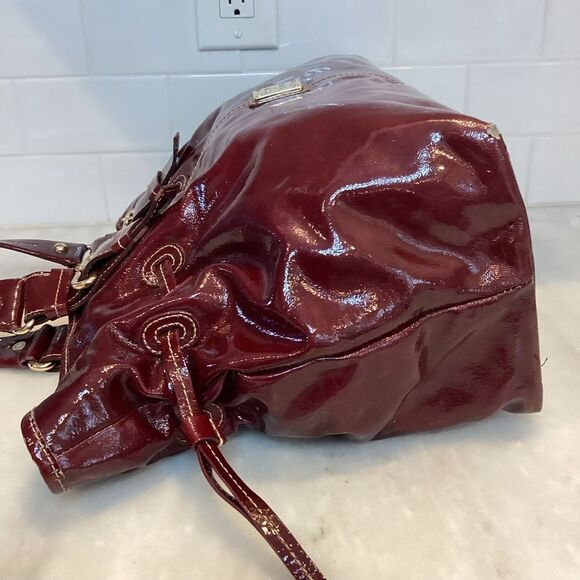 Dooney & Bourke Chiara High Gloss Patent Leather Drawstring Shoulder Bag Tote - Picture 9 of 16